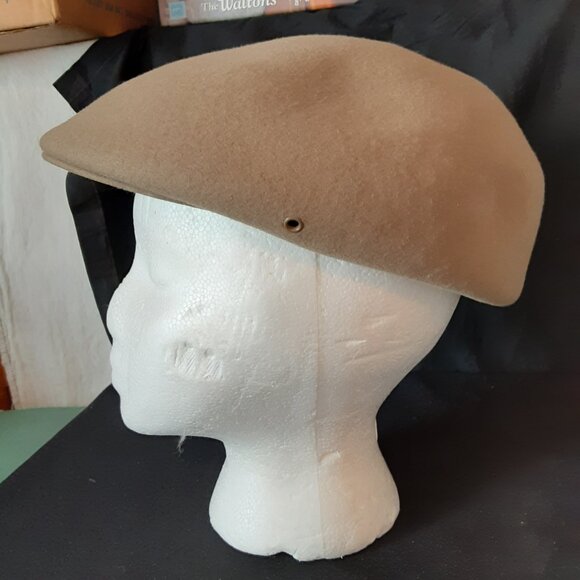 Pendleton Hat Tan Wool Cabbie Newsboy Driving Cap US Made Size Large - Picture 2 of 6